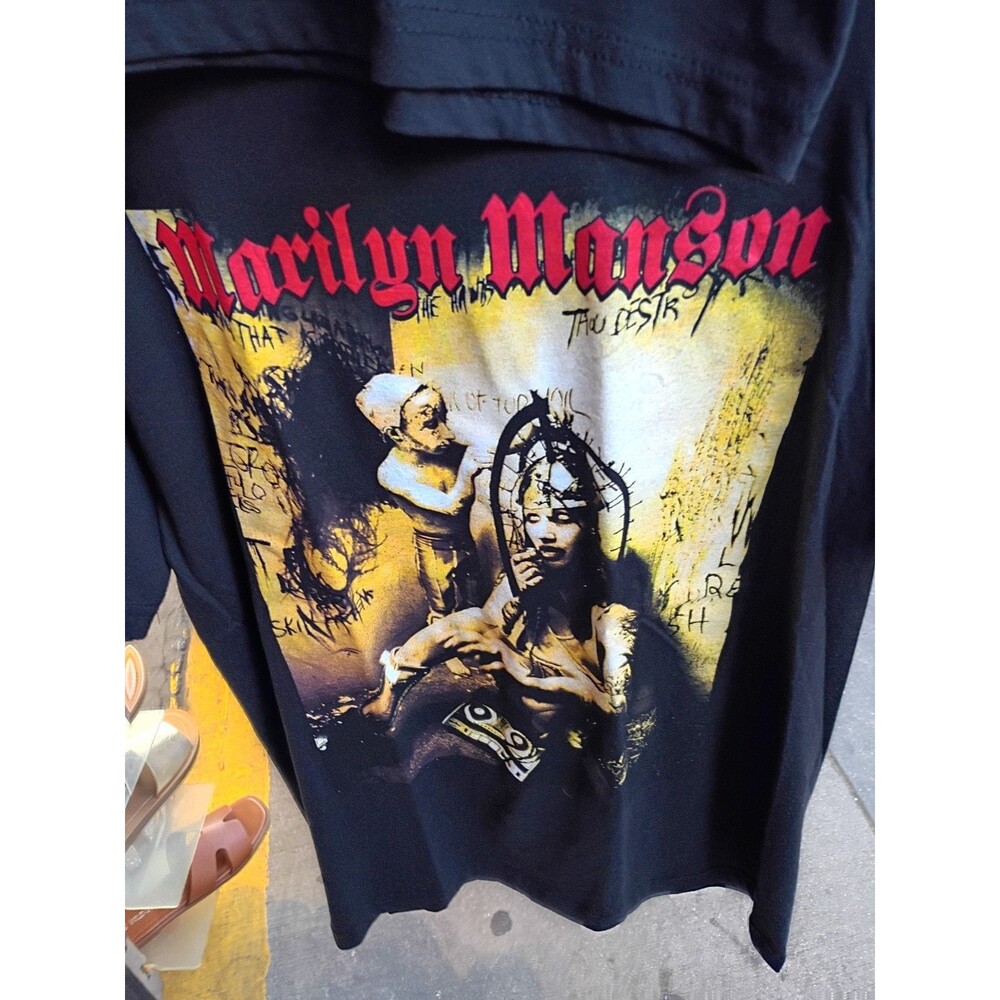 Rare Marilyn Manson tee T-shirt rock band tour art screenprint size xl